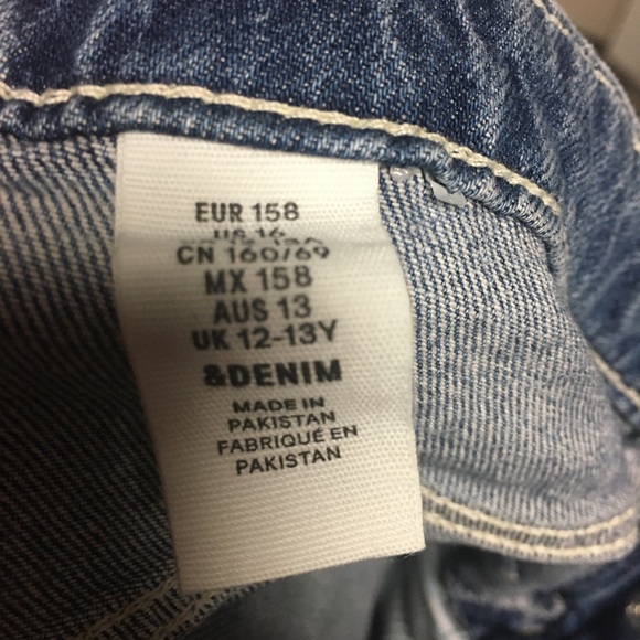 H&M Distressed Blue Denim Overall Jean Shorts - Picture 11 of 12